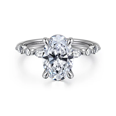 Gabriel & Co 10.5X7 Engagement Ring 14K White Gold Contemporary ER16497O8W44JJ