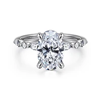 Gabriel & Co 10.5X7 Engagement Ring 14K White Gold Contemporary ER16497O8W44JJ