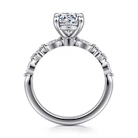 Gabriel & Co 10.5X7 Engagement Ring 14K White Gold Contemporary ER16497O8W44JJ