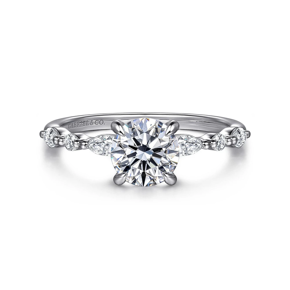 Gabriel & Co 6.5 Engagement Ring 14K White Gold Contemporary ER16497R4W44JJ