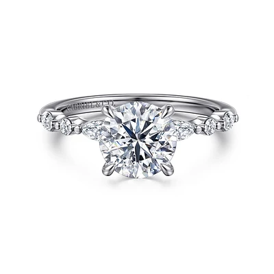 Gabriel & Co 7.4 Engagement Ring 14K White Gold Contemporary ER16497R6W44JJ
