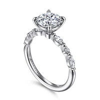 Gabriel & Co 7.4 Engagement Ring 14K White Gold Contemporary ER16497R6W44JJ