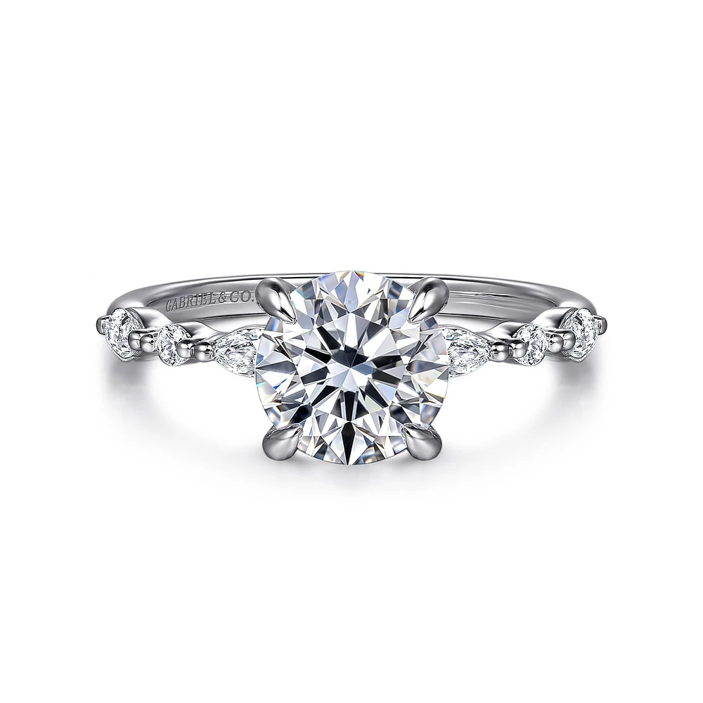 Gabriel & Co 8 Engagement Ring 14K White Gold Contemporary ER16497R8W44JJ