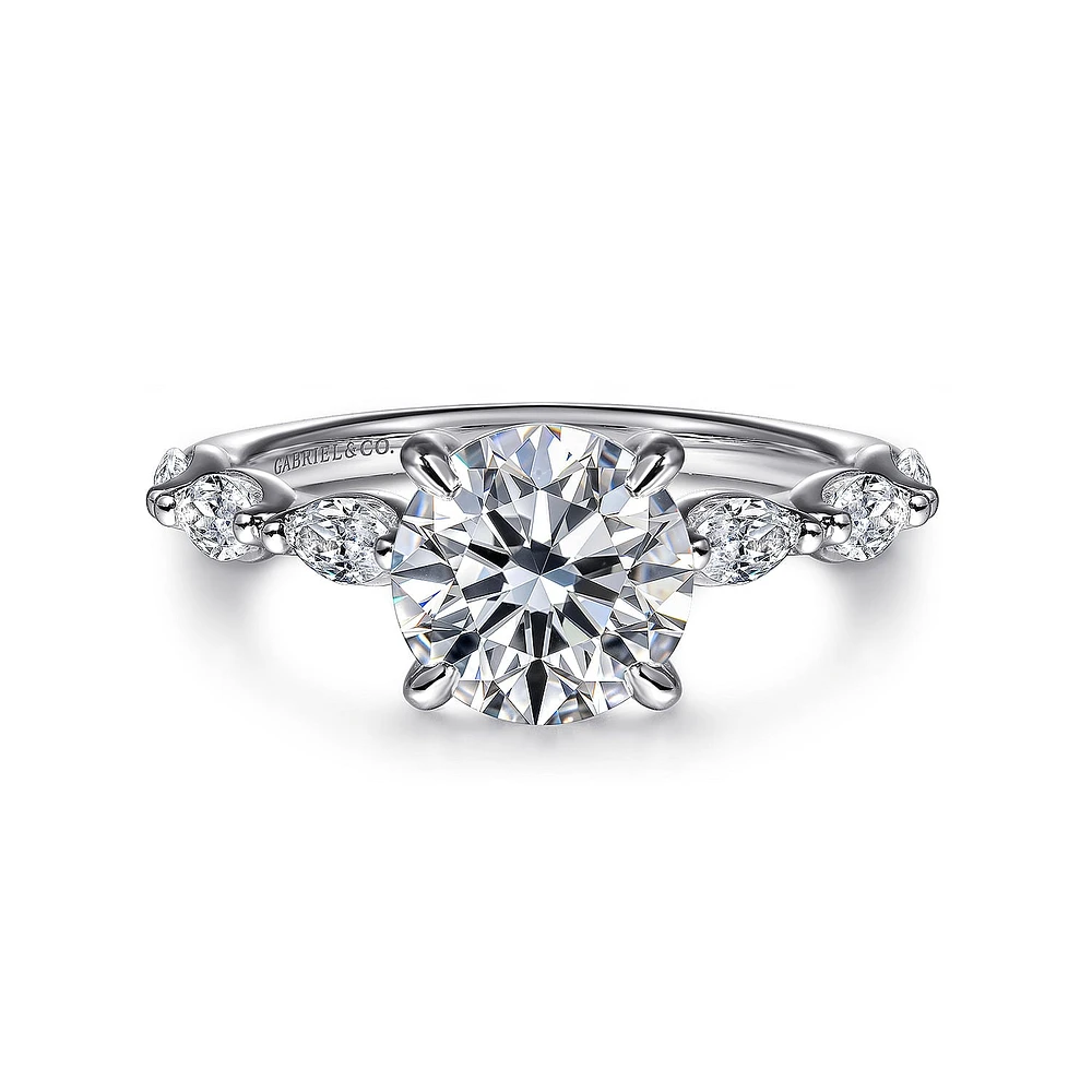Gabriel & Co 7.4 Engagement Ring 14K White Gold Contemporary ER16498R6W44JJ