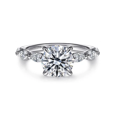 Gabriel & Co 7.4 Engagement Ring 14K White Gold Contemporary ER16498R6W44JJ