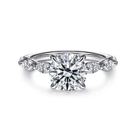 Gabriel & Co 7.4 Engagement Ring 14K White Gold Contemporary ER16498R6W44JJ