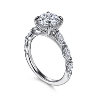 Gabriel & Co 7.4 Engagement Ring 14K White Gold Contemporary ER16498R6W44JJ
