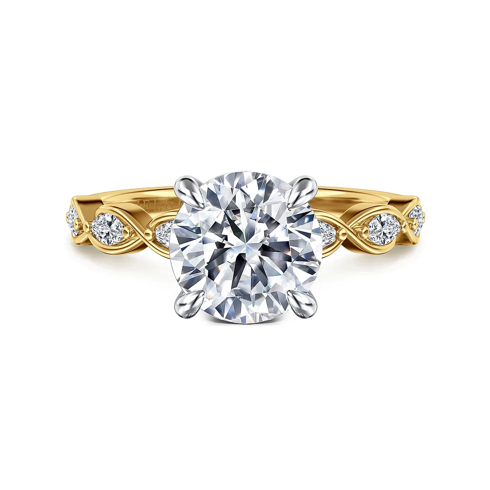 Gabriel & Co 8 Engagement Ring 14K Gold Contemporary ER16505R8M44JJ