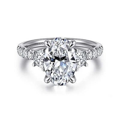 Gabriel & Co 11X7.2 Engagement Ring 14K White Gold Lotus ER16507O10W44JJ