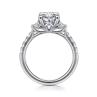 Gabriel & Co 11X7.2 Engagement Ring 14K White Gold Lotus ER16507O10W44JJ