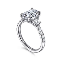 Gabriel & Co 11X7.2 Engagement Ring 14K White Gold Lotus ER16507O10W44JJ
