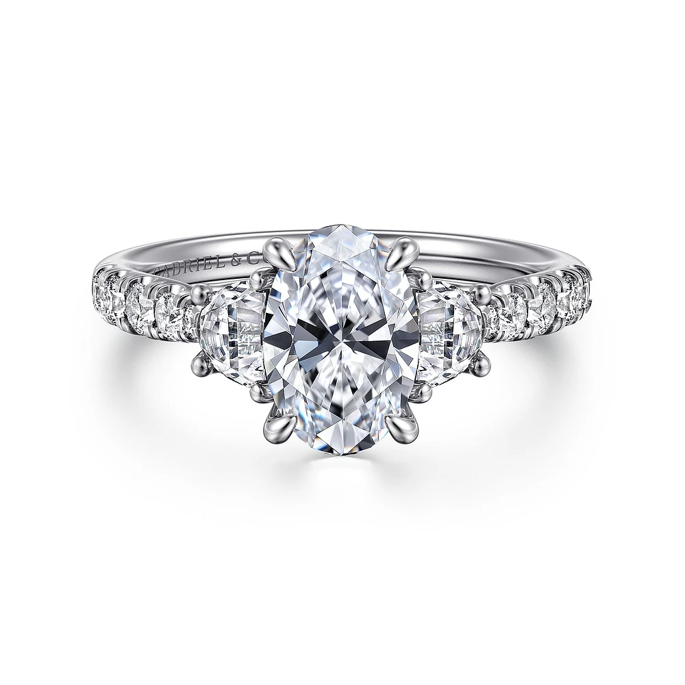 Gabriel & Co 9X6 Engagement Ring 14K White Gold Lotus ER16507O6W44JJ