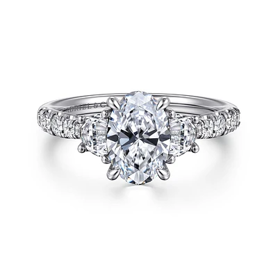 Gabriel & Co 9X6 Engagement Ring 14K White Gold Lotus ER16507O6W44JJ