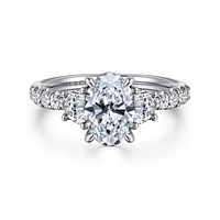 Gabriel & Co 9X6 Engagement Ring 14K White Gold Lotus ER16507O6W44JJ