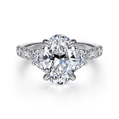 Gabriel & Co 10.5X7 Engagement Ring 14K White Gold Lotus ER16507O8W44JJ