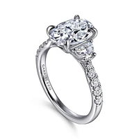 Gabriel & Co 10.5X7 Engagement Ring 14K White Gold Lotus ER16507O8W44JJ