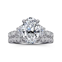 Gabriel & Co 10.5X7 Engagement Ring 14K White Gold Lotus ER16507O8W44JJ