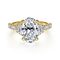 Gabriel & Co 10.5X7 Engagement Ring 14K Yellow Gold Lotus ER16507O8Y44JJ