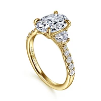 Gabriel & Co 10.5X7 Engagement Ring 14K Yellow Gold Lotus ER16507O8Y44JJ
