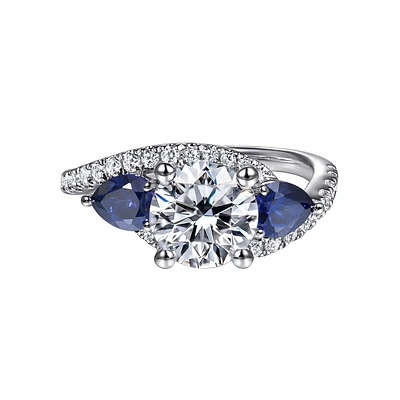 Gabriel & Co 7.4 Engagement Ring 14K White Gold Contemporary ER16510R6W44SA