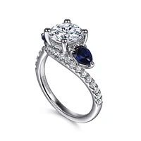Gabriel & Co 7.4 Engagement Ring 14K White Gold Contemporary ER16510R6W44SA