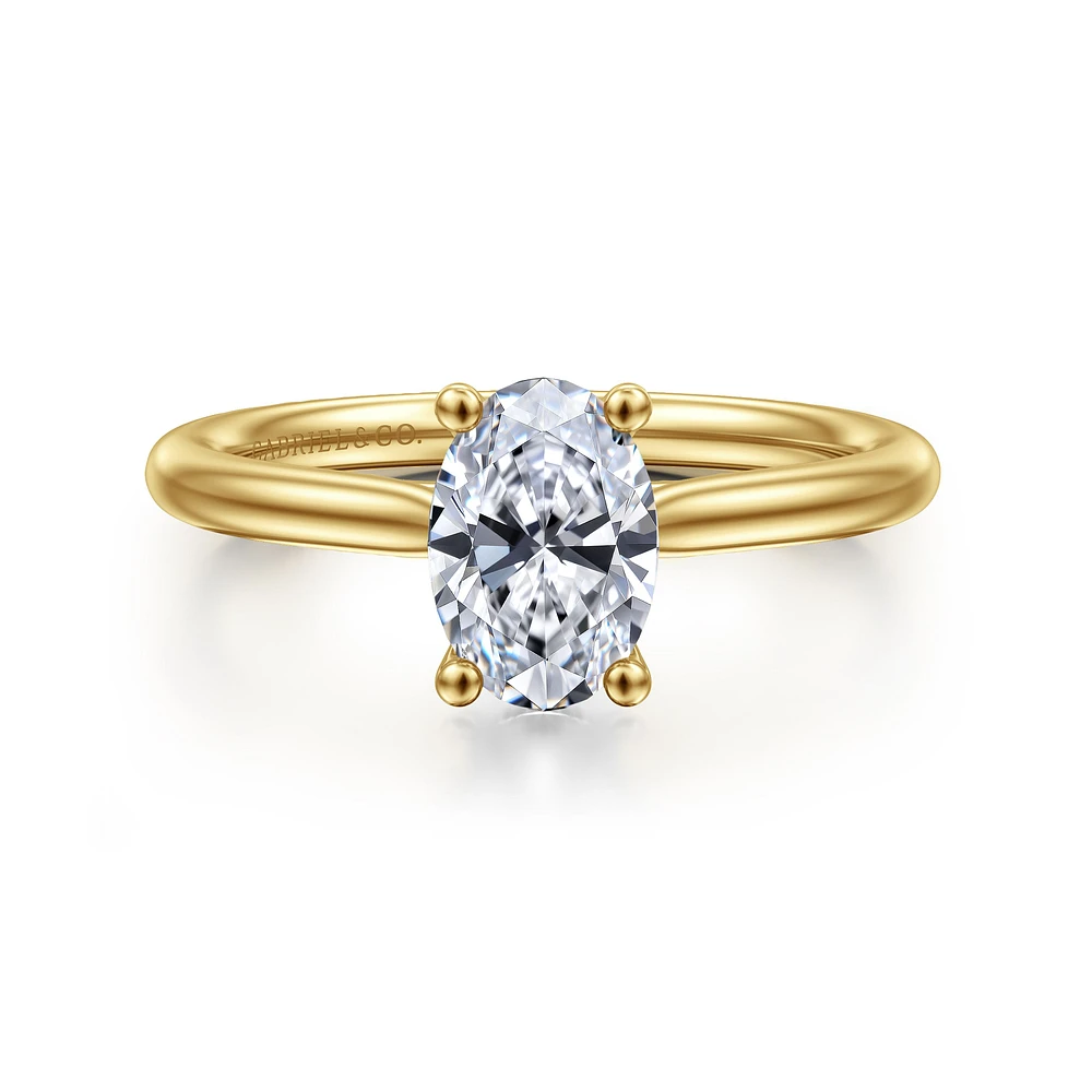 Gabriel & Co 8X5.5 Engagement Ring 14K Yellow Gold Classic ER16512O4Y44JJ