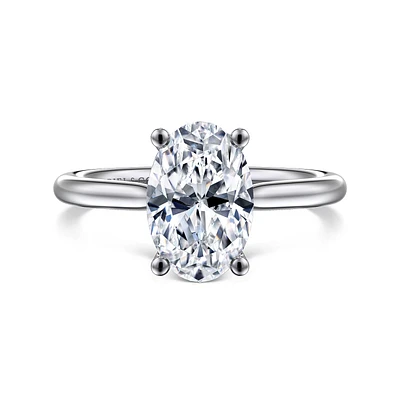 Gabriel & Co 10.5X7 Engagement Ring 14K White Gold Classic ER16512O8W44JJ