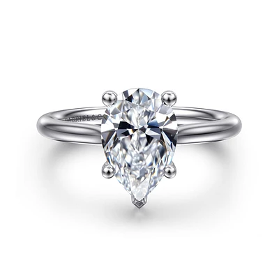 Gabriel & Co 10.5X7 Engagement Ring 14K White Gold Classic ER16512P8W44JJ