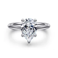 Gabriel & Co 10.5X7 Engagement Ring 14K White Gold Classic ER16512P8W44JJ