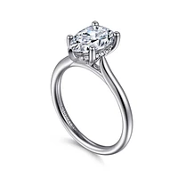 Gabriel & Co 10.5X7 Engagement Ring 14K White Gold Classic ER16512P8W44JJ
