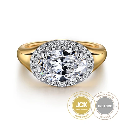 Gabriel & Co 10.5X7 Engagement Ring 14K Gold Contemporary ER16519O8M44JJ