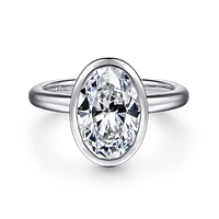 Gabriel & Co 10.5X7 Engagement Ring 14K White Gold Contemporary ER16526O8W4JJJ