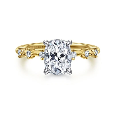 Gabriel & Co 8X6.3 Engagement Ring 14K Gold Starlight ER16530G7M44JJ