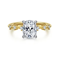 Gabriel & Co 8X6.3 Engagement Ring 14K Gold Starlight ER16530G7M44JJ