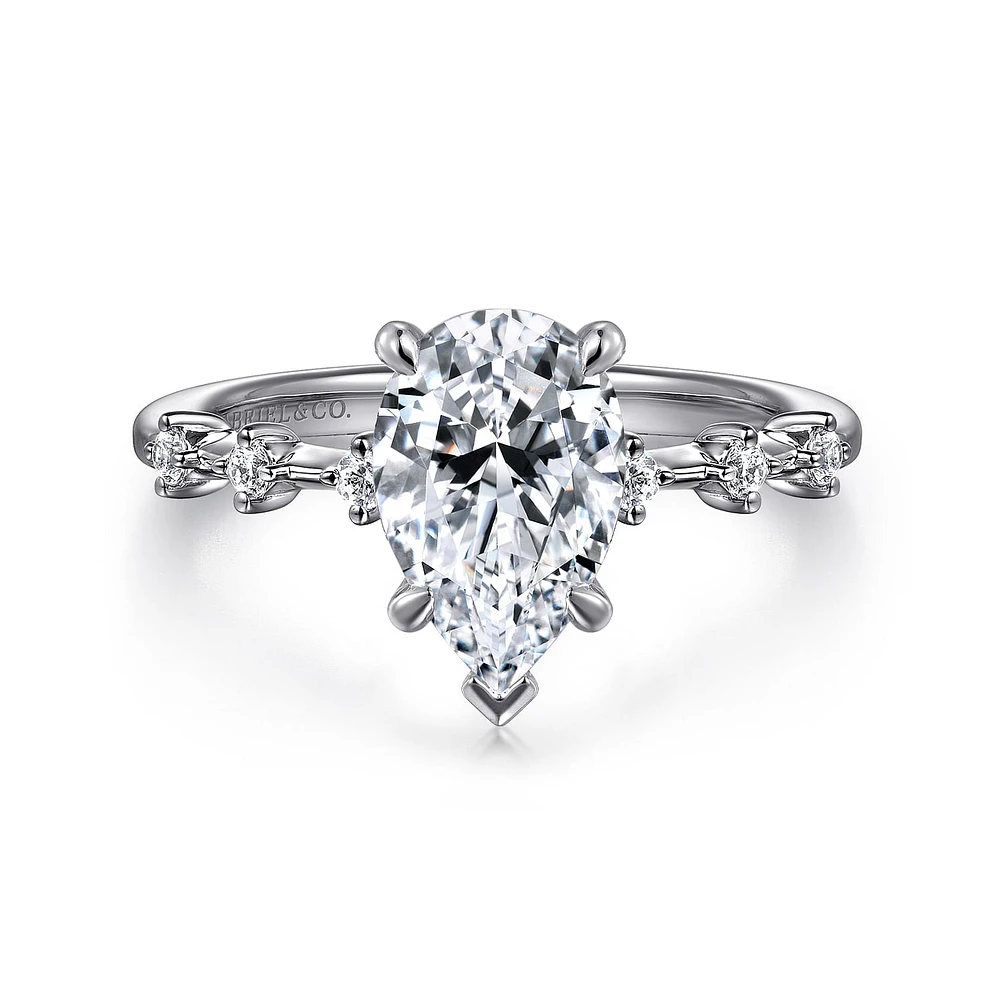 Gabriel & Co 10X6 Engagement Ring 14K White Gold Starlight ER16530P6W44JJ