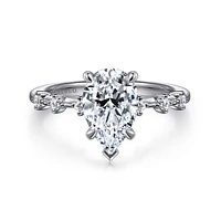 Gabriel & Co 10X6 Engagement Ring 14K White Gold Starlight ER16530P6W44JJ