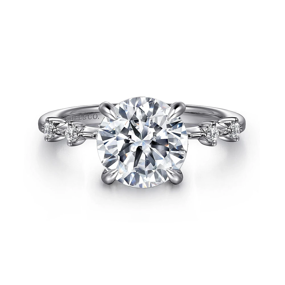 Gabriel & Co 9 Engagement Ring 14K White Gold Starlight ER16530R12W44JJ