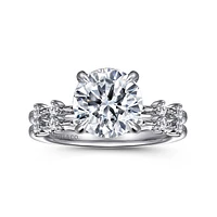 Gabriel & Co 9 Engagement Ring 14K White Gold Starlight ER16530R12W44JJ