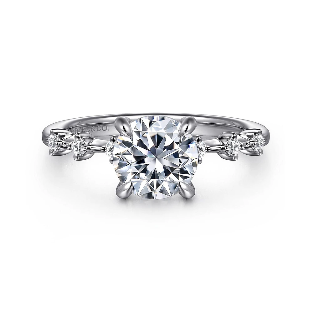 Gabriel & Co 7.4 Engagement Ring 14K White Gold Starlight ER16530R6W44JJ