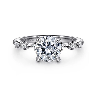 Gabriel & Co 7.4 Engagement Ring 14K White Gold Starlight ER16530R6W44JJ