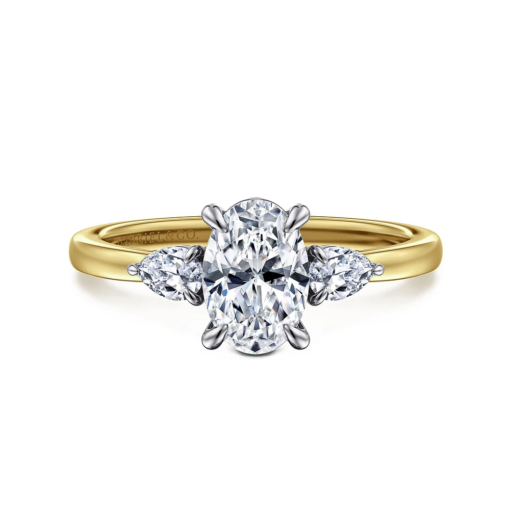 Gabriel & Co 8X5.5 Engagement Ring 14K Gold Contemporary ER16551O4M44JJ