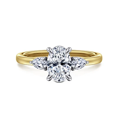 Gabriel & Co 8X5.5 Engagement Ring 14K Gold Contemporary ER16551O4M44JJ
