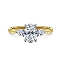 Gabriel & Co 8X5.5 Engagement Ring 14K Gold Contemporary ER16551O4M44JJ