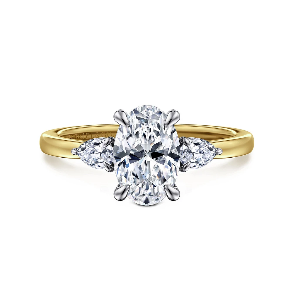 Gabriel & Co 9X6 Engagement Ring 14K Gold Contemporary ER16551O6M44JJ