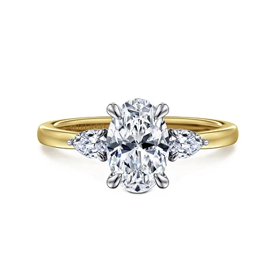 Gabriel & Co 9X6 Engagement Ring 14K Gold Contemporary ER16551O6M44JJ