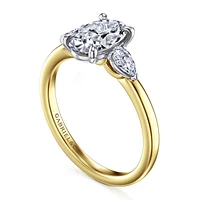 Gabriel & Co 9X6 Engagement Ring 14K Gold Contemporary ER16551O6M44JJ