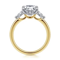 Gabriel & Co 12.5X8 Engagement Ring 14K Gold Contemporary ER16551P12M44JJ