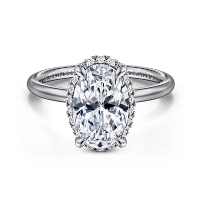 Gabriel & Co 10.5X7 Engagement Ring 14K White Gold Contemporary ER16565O10W44JJ