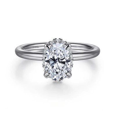 Gabriel & Co 8X5.5 Engagement Ring 14K White Gold Contemporary ER16565O4W44JJ