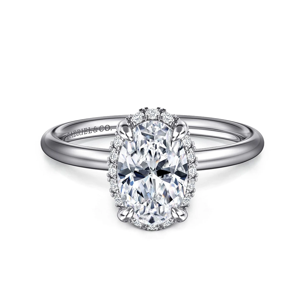 Gabriel & Co 9X6 Engagement Ring 14K White Gold Contemporary ER16565O6W44JJ